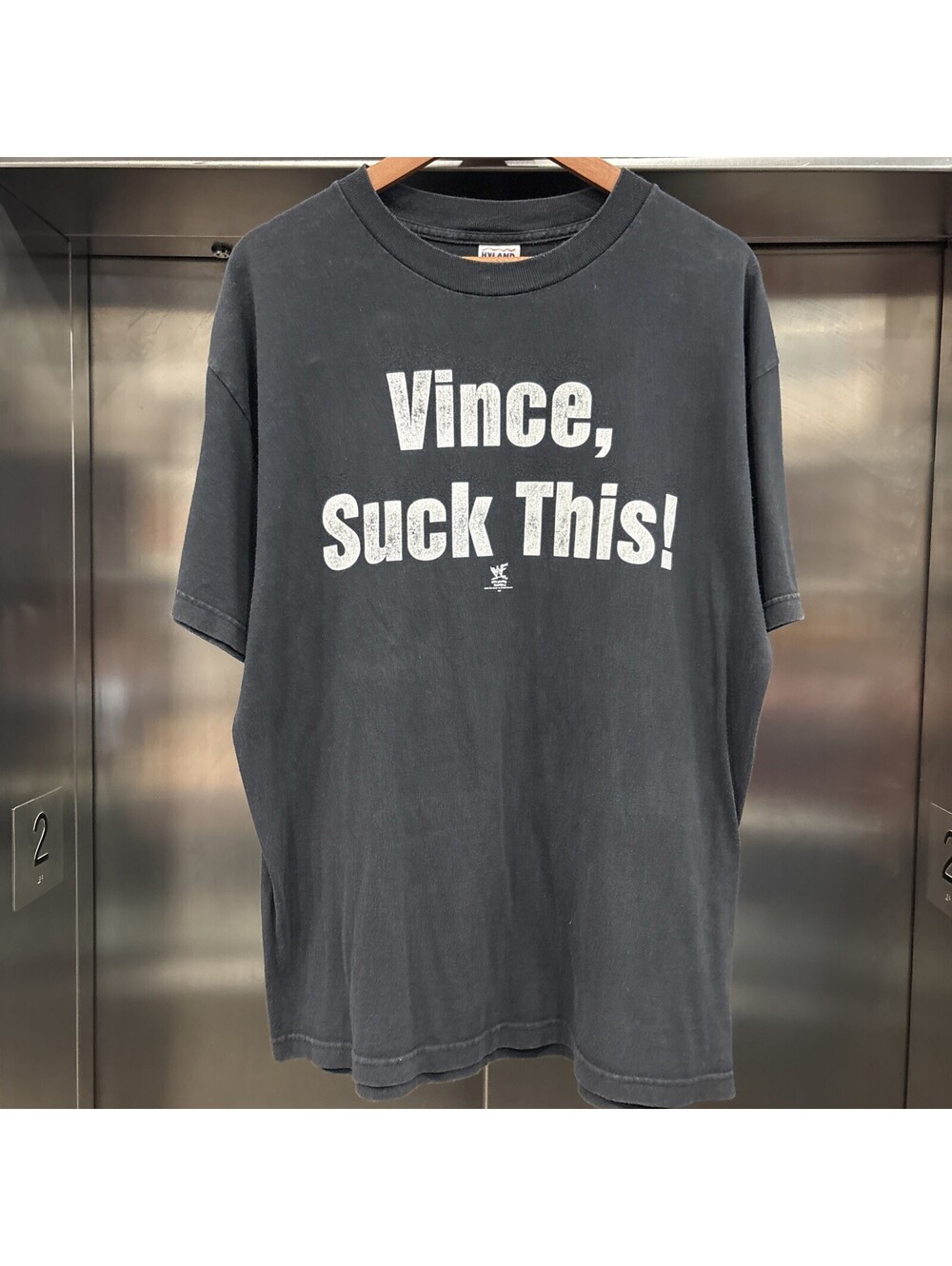 Y2K 2001 WWF “Vince Suck This “ Distressed Sz L T-Shirt